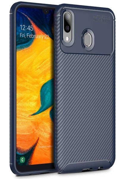 Apsuwa Samsung Galaxy A30 Karbon Görünüm Negro Silikon Kılıf