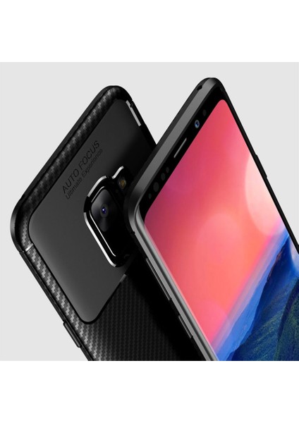 Apsuwa Samsung Galaxy S9 Karbon Görünüm Negro Silikon Kılıf + Ekran Koruyucu Nano