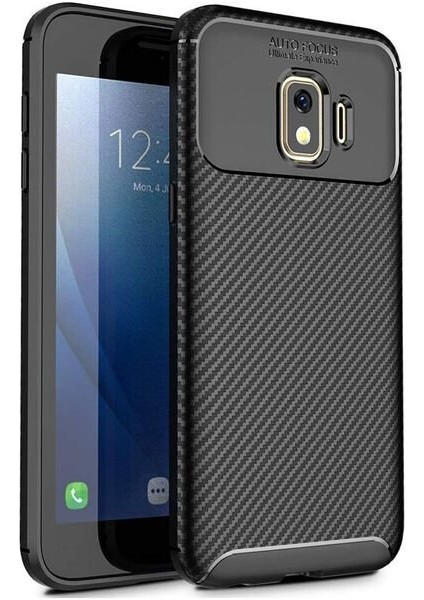 Apsuwa Samsung Galaxy J2 Core Karbon Görünüm Negro Silikon Kılıf + Ekran Koruyucu Nano