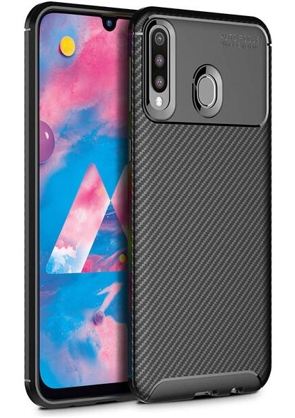 Apsuwa Samsung Galaxy M30 Karbon Görünüm Negro Silikon Kılıf