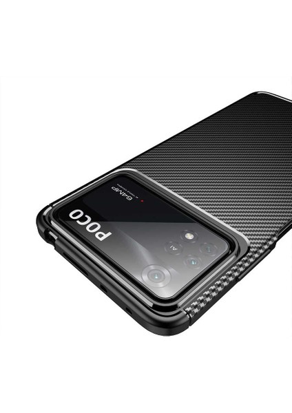 Xiaomi Poco X4 Pro 5g Kılıf Negro Silikon Karbon Desen