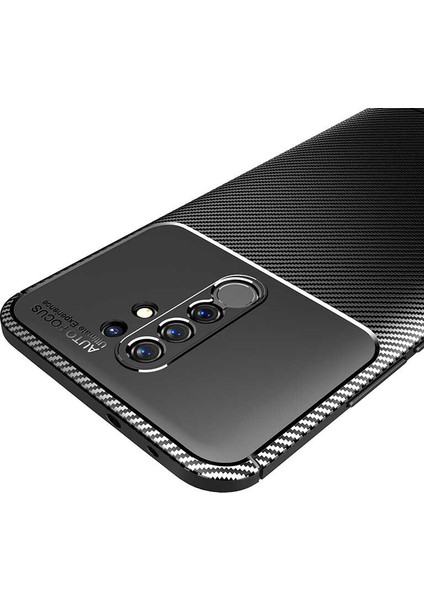 Xiaomi Redmi 9 Kılıf Negro Silikon Karbon Desen + Ekran Koruyucu Nano