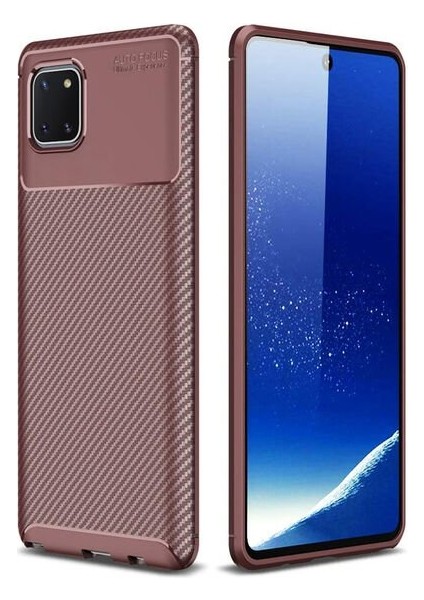 Apsuwa Samsung Galaxy Note 10 Lite Karbon Görünüm Negro Silikon Kılıf + Ekran Koruyucu Nano