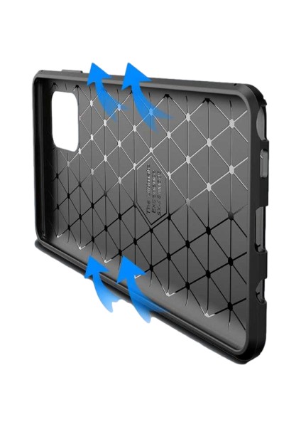 Apsuwa Samsung Galaxy Note 10 Lite Karbon Görünüm Negro Silikon Kılıf + Ekran Koruyucu Nano