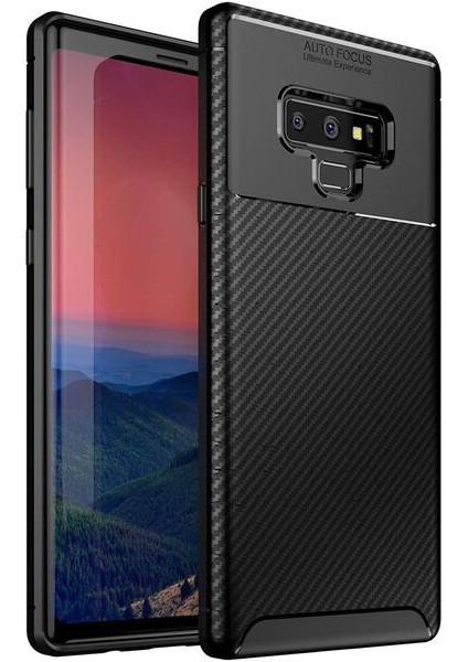 Apsuwa Samsung Galaxy Note 9 Karbon Görünüm Negro Silikon Kılıf + Ekran Koruyucu Ped