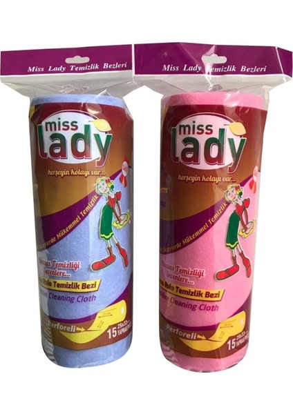 Perforeli Temizlik Bezi 5 m 15 Yaprak 27 x 33 cm 2'li