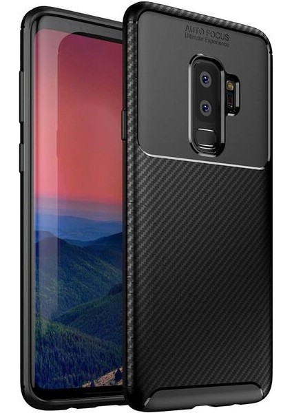 Apsuwa Samsung Galaxy S9 Plus Karbon Görünüm Negro Silikon Kılıf