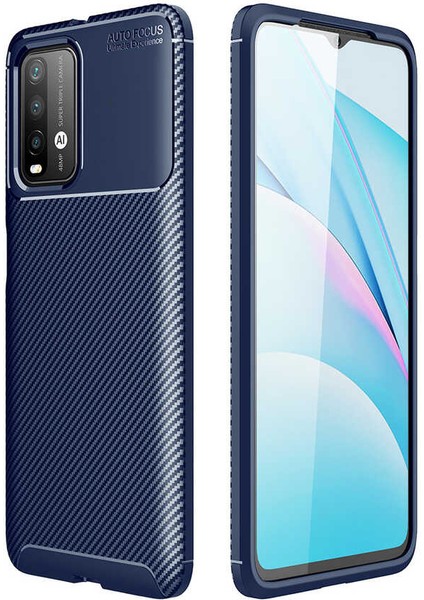 Apsuwa Xiaomi Redmi 9t Kılıf Negro Karbon Silikon Lacivert