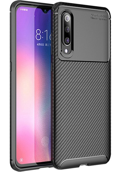 Xiaomi Mi 9 Kılıf Negro Silikon Karbon Desen