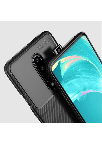 Xiaomi Mi 9t Kılıf Negro Silikon Karbon Desen + Ekran Koruyucu Nano