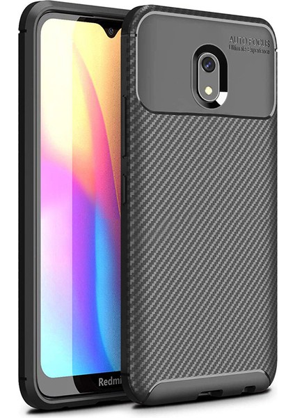 Xiaomi Redmi 8A Kılıf Negro Silikon Karbon Desen + Ekran Koruyucu Nano