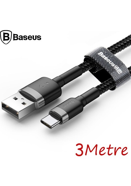 Cafule USB Type C 3metre Halat USB Kablosu