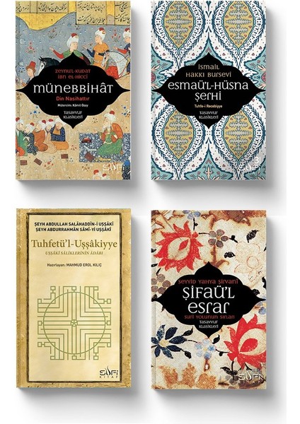 Tasavvuf Klasikleri 2 Seti (4 Kitap) Münebbihat - Esmaü'l-Hüsna - Tuhfetül Uşşakiyye Şifaül Esrar