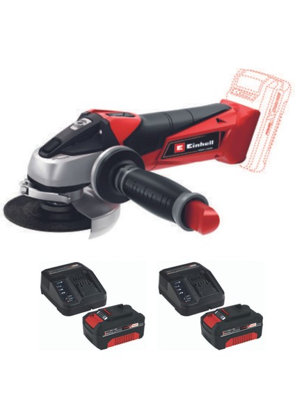 Te-Ag 18/115 Li 2X4.0AH Çift Akülü Avuç Taşlama