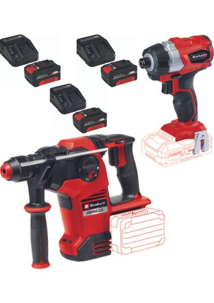Te-Cı 18 Bl Torklu Vidalama Herocco 36/28 Kırıcı Delici 3X4.0AH Kömürsüz Akülü Set
