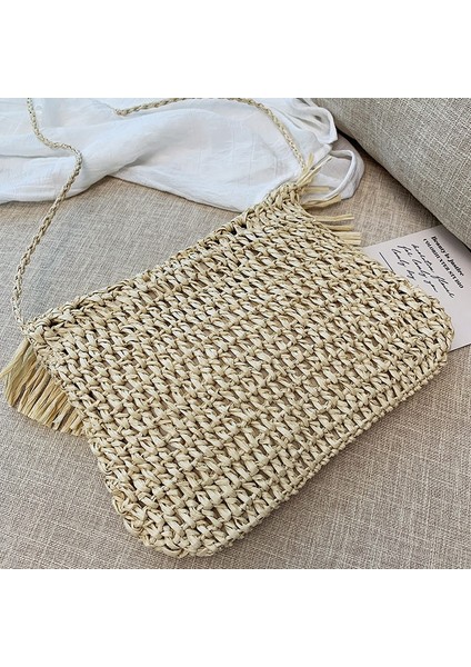 Moda Saçaklı Hasır Omuz Çantası Hollow Bayan Çanta(Yurt Dışından) fırsatları