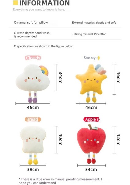 Sevimli Bulut Yastık Peluş Bebek (Yurt Dışından)