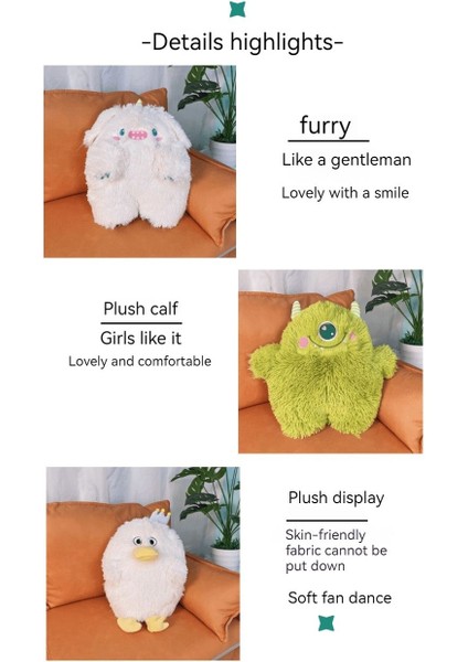 Komik Küçük Canavar Peluş Oyuncak - Beyaz (Yurt Dışından)