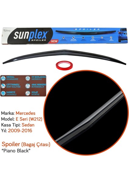 Mercedes E Serisi W212 2009-2016 Spoiler Bagaj Çıtası Piano Black Spo-2 015 102 modelleri