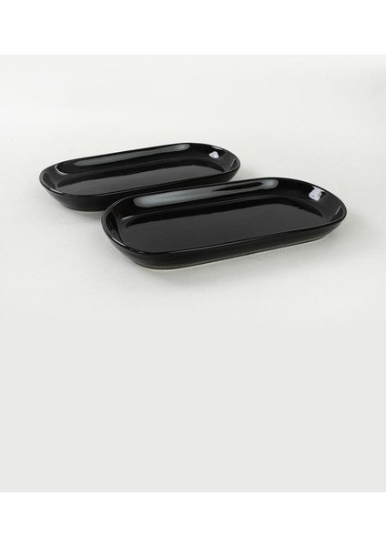 Siyah Noyan Kayık Tabak 28 Cm 2 Adet fiyatları