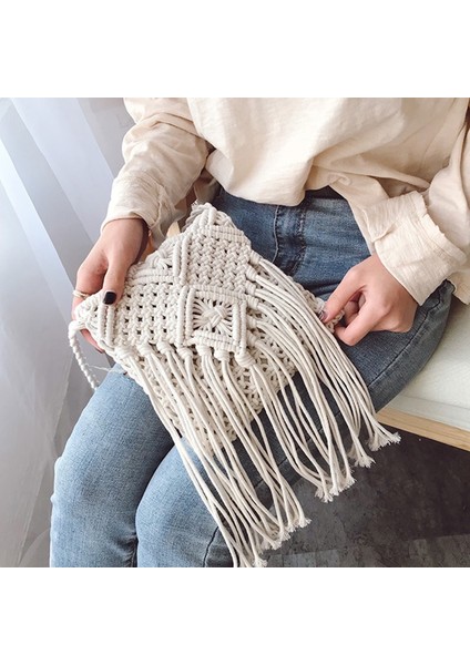 Püskül Büyük Hasır Çanta (Yurt Dışından)