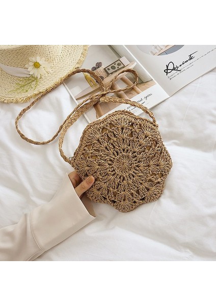 Sekizgen Hasır Bayan El Yapımı Çanta Seyahat (Yurt Dışından)