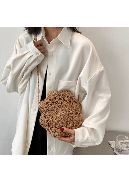 Sekizgen Hasır Bayan El Yapımı Çanta Seyahat (Yurt Dışından) fırsatları