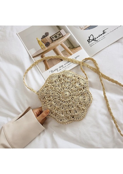 Sekizgen Hasır Bayan El Yapımı Çanta Seyahat (Yurt Dışından)