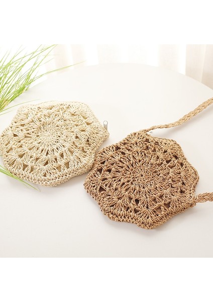 Sekizgen Hasır Bayan El Yapımı Çanta Seyahat (Yurt Dışından) fırsatları