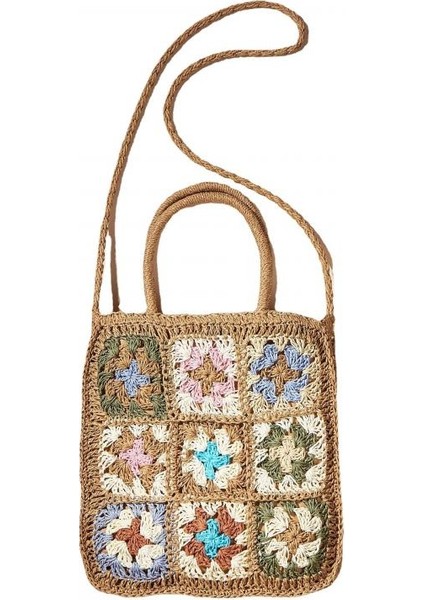 Çok Renkli Çiçek Dikişli Çanta(Yurt Dışından)