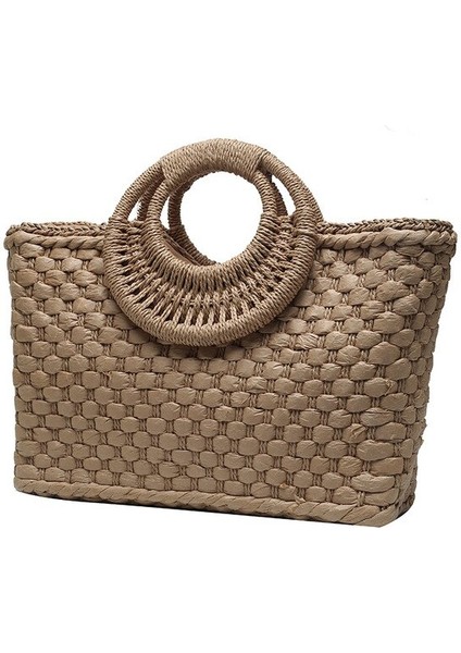 Hasır Çanta Kelebek Toka Vintage Günlük Plaj Çantası(Yurt Dışından)
