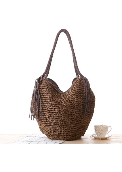 Rattan Hasır Omuz Çantası(Yurt Dışından)