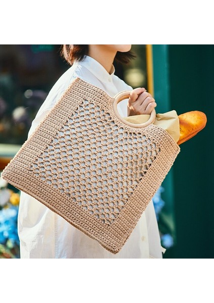 Halat Dokuma Büyük Bez Çanta(Yurt Dışından)