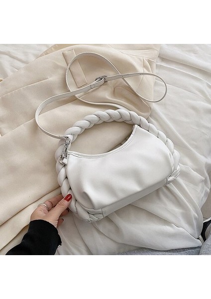 Şeker Rengi Pileli Çanta Omuz Çantası(Yurt Dışından)