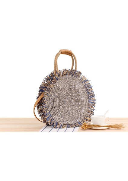 Yuvarlak Fringe Büyük Kapasiteli Tote Örgülü Omuz Çapraz Askılı Çanta(Yurt Dışından) fırsatları