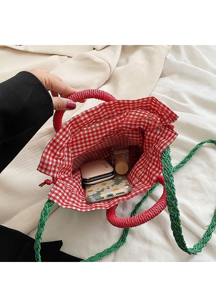 Meyve Şekli Karpuz Hasır Plaj Çantası(Yurt Dışından) fırsatları