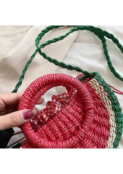 Meyve Şekli Karpuz Hasır Plaj Çantası(Yurt Dışından) indirimleri