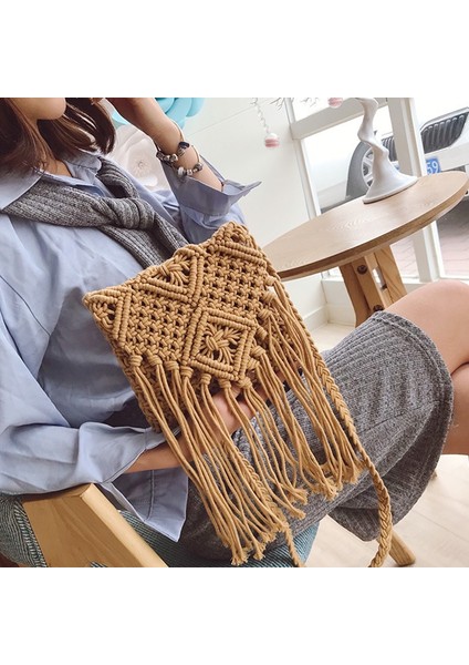 Püskül Büyük Hasır Çanta (Yurt Dışından)