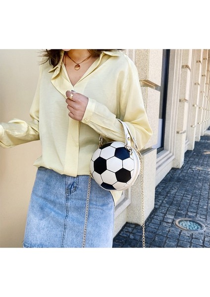 Basketbol Şekli Zincir Tasarım Askılı Çanta Kadın Moda Omuz Çantası(Yurt Dışından)