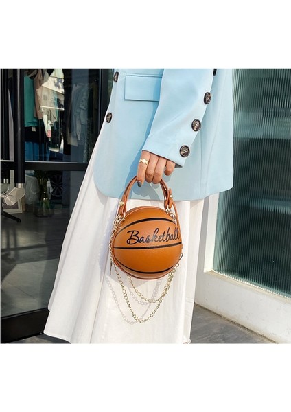 Basketbol Şekli Zincir Tasarım Askılı Çanta Kadın Moda Omuz Çantası(Yurt Dışından) modelleri
