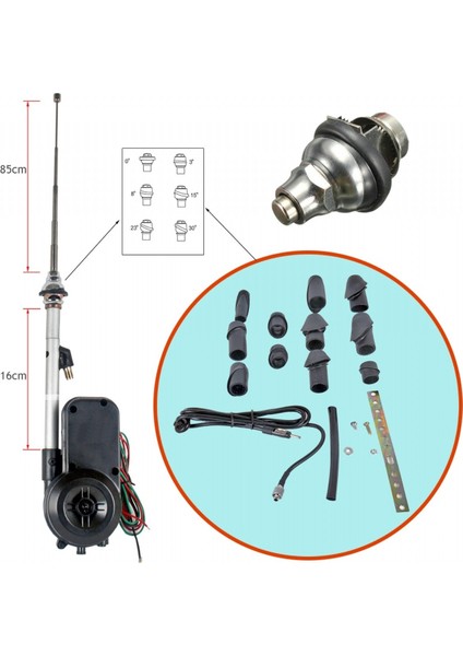 12V Otomatik Anten 5 Kademeli 12 Adaptörlü