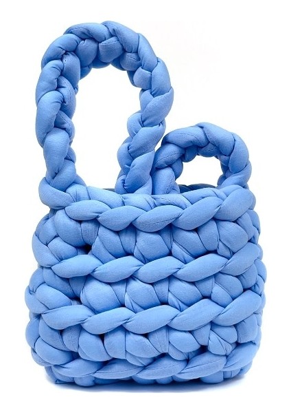 Tığ Ipli Çanta Kadın Günlük Dokuma Plaj Kova Omuz Çantası(Yurt Dışından)