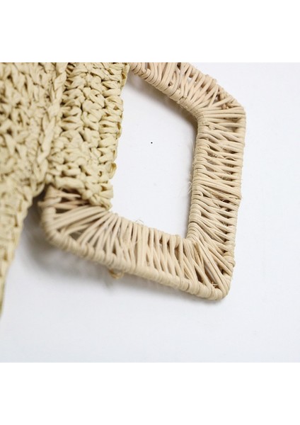 Moda Püskül Hasır Bez Çanta Büyük Kapasiteli Omuz Çantası(Yurt Dışından) fırsatları