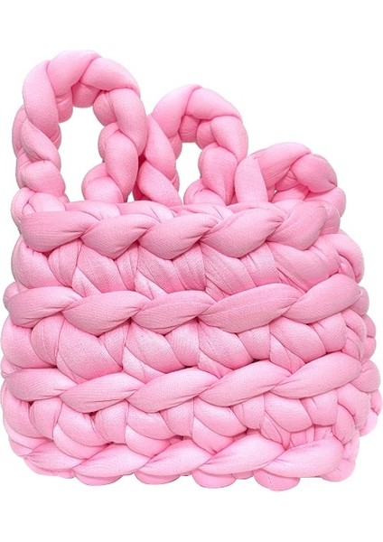 Tığ Ipli Çanta Kadın Günlük Dokuma Plaj Kova Omuz Çantası(Yurt Dışından)