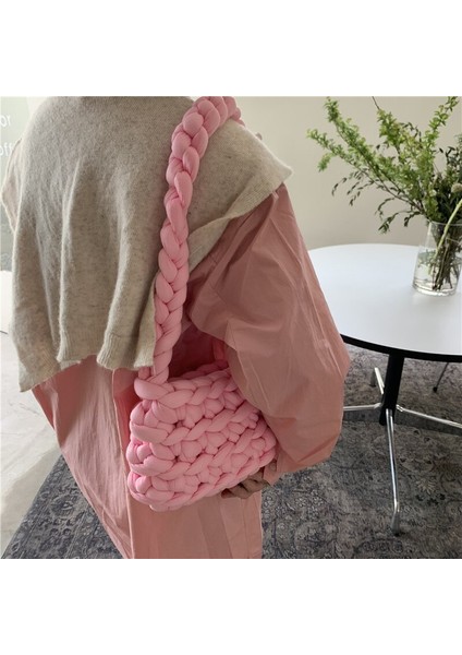 Tığ Ipli Çanta Kadın Günlük Dokuma Plaj Kova Omuz Çantası(Yurt Dışından) fiyatları