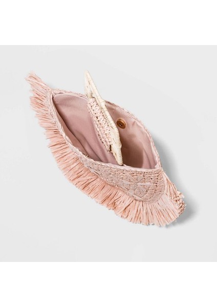 Moda Püskül Hasır Bez Çanta Büyük Kapasiteli Omuz Çantası(Yurt Dışından) fırsatları