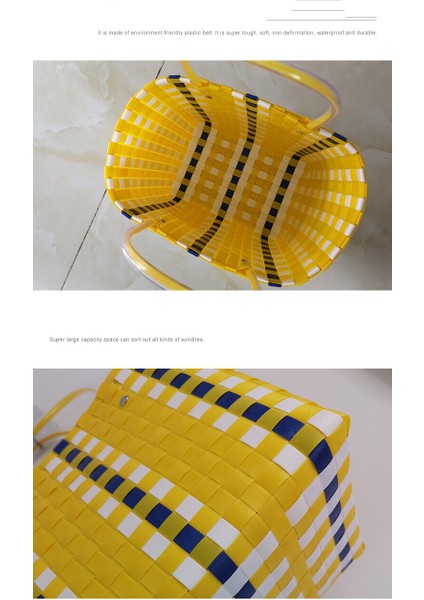 Patchwork Çizgili El Örgüsü Renkli Günlük Kadın Plaj Çantası(Yurt Dışından) fiyatları