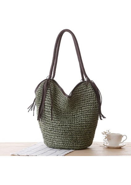 Rattan Hasır Omuz Çantası(Yurt Dışından)