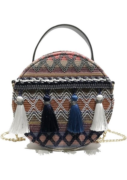 Rattan Örgü Plaj Omuz Çantası(Yurt Dışından)