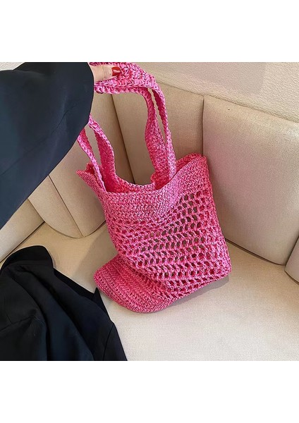 Dokuma Hasır Kadın Yaz Büyük Omuz Çantası(Yurt Dışından) indirimleri